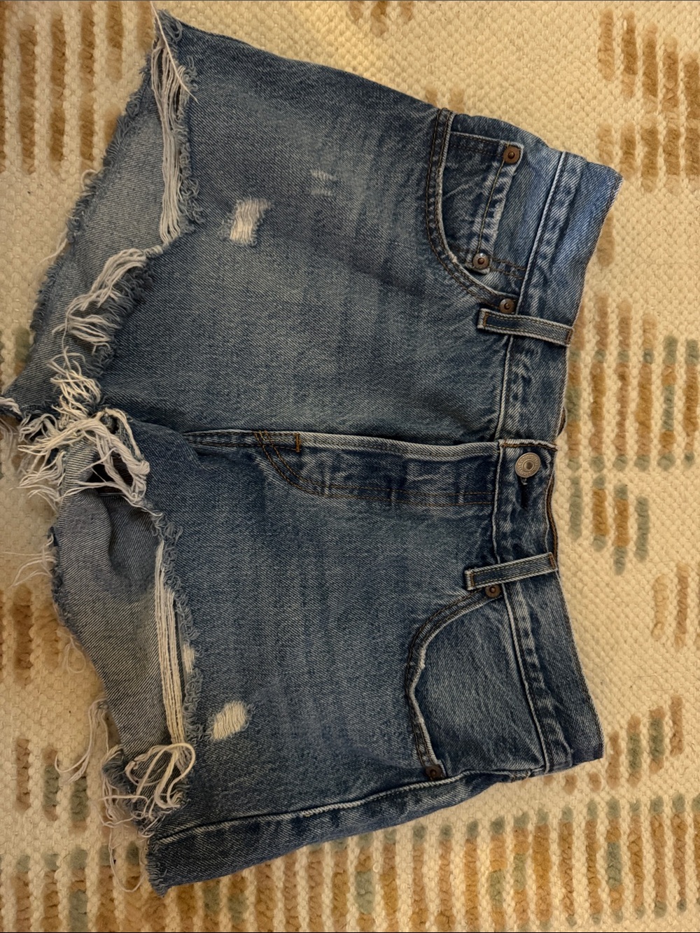 Levi's Distressed Blue Denim Jean Shorts